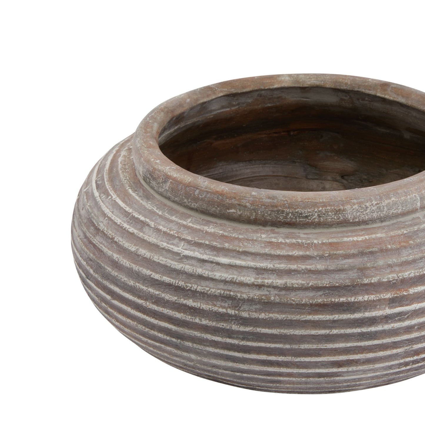Siena Brown Round Ribbed Planter - Luxe Home Comforts