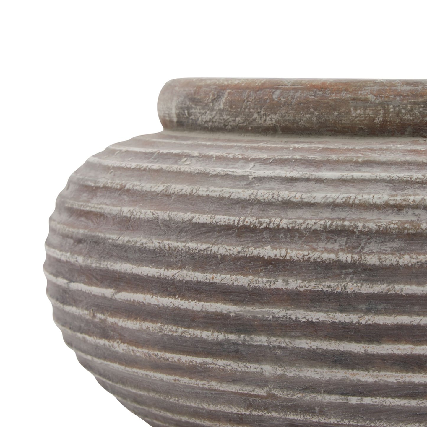 Siena Brown Round Ribbed Planter - Luxe Home Comforts