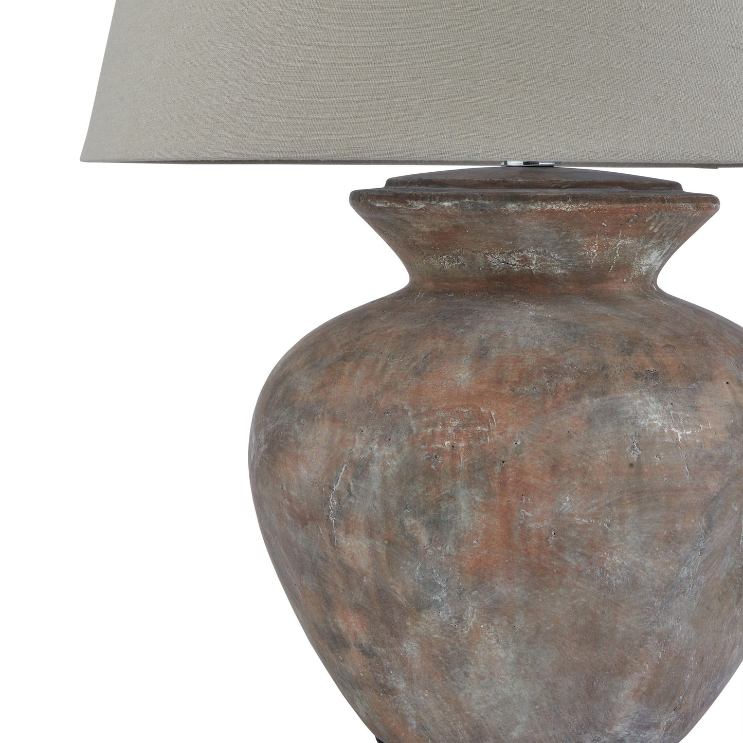Siena Brown Round Table Lamp With Linen Shade - Luxe Home Comforts