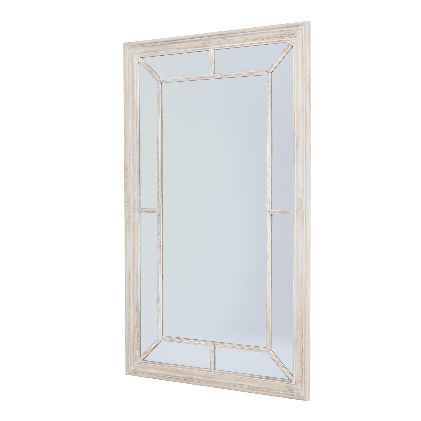 Washed Wood Framed Window Mirror - Luxe Home Comforts