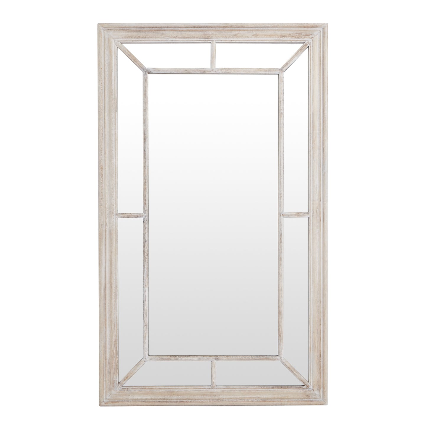 Washed Wood Framed Window Mirror - Luxe Home Comforts