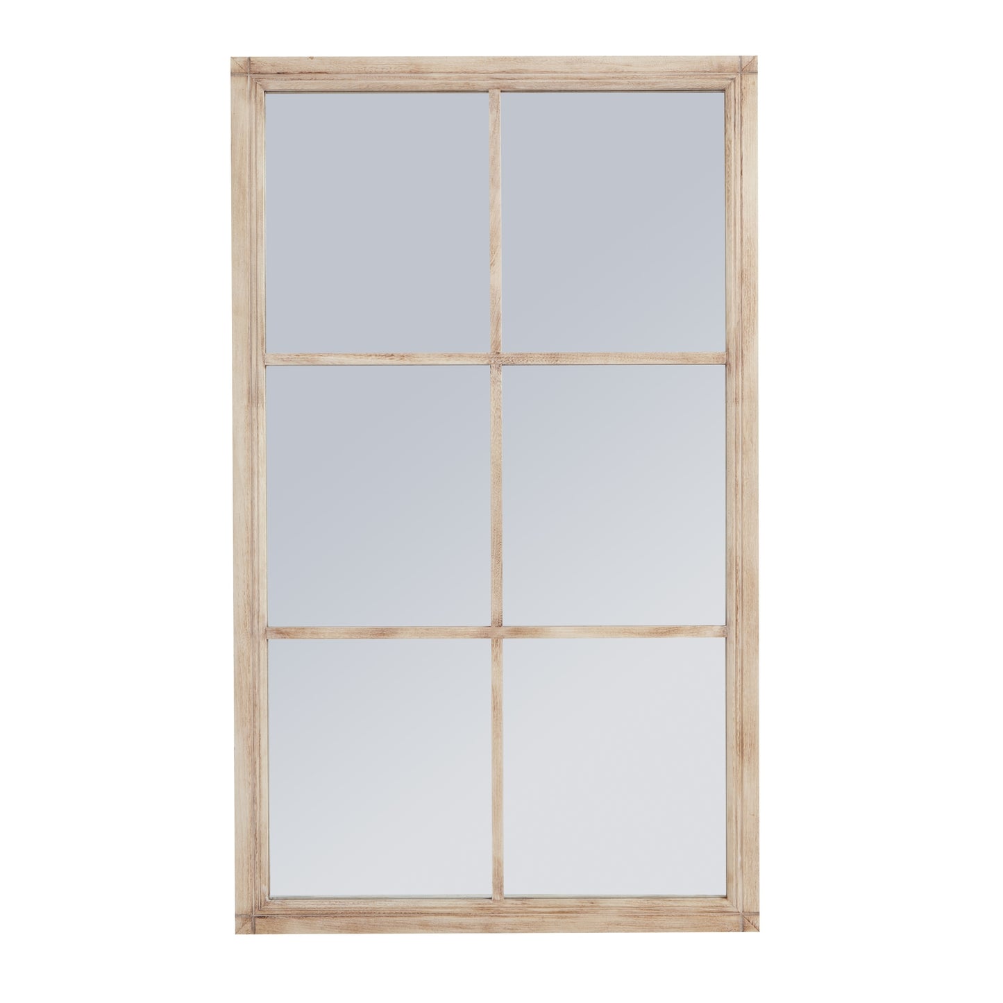Washed Wood Large Window Mirror - Luxe Home Comforts