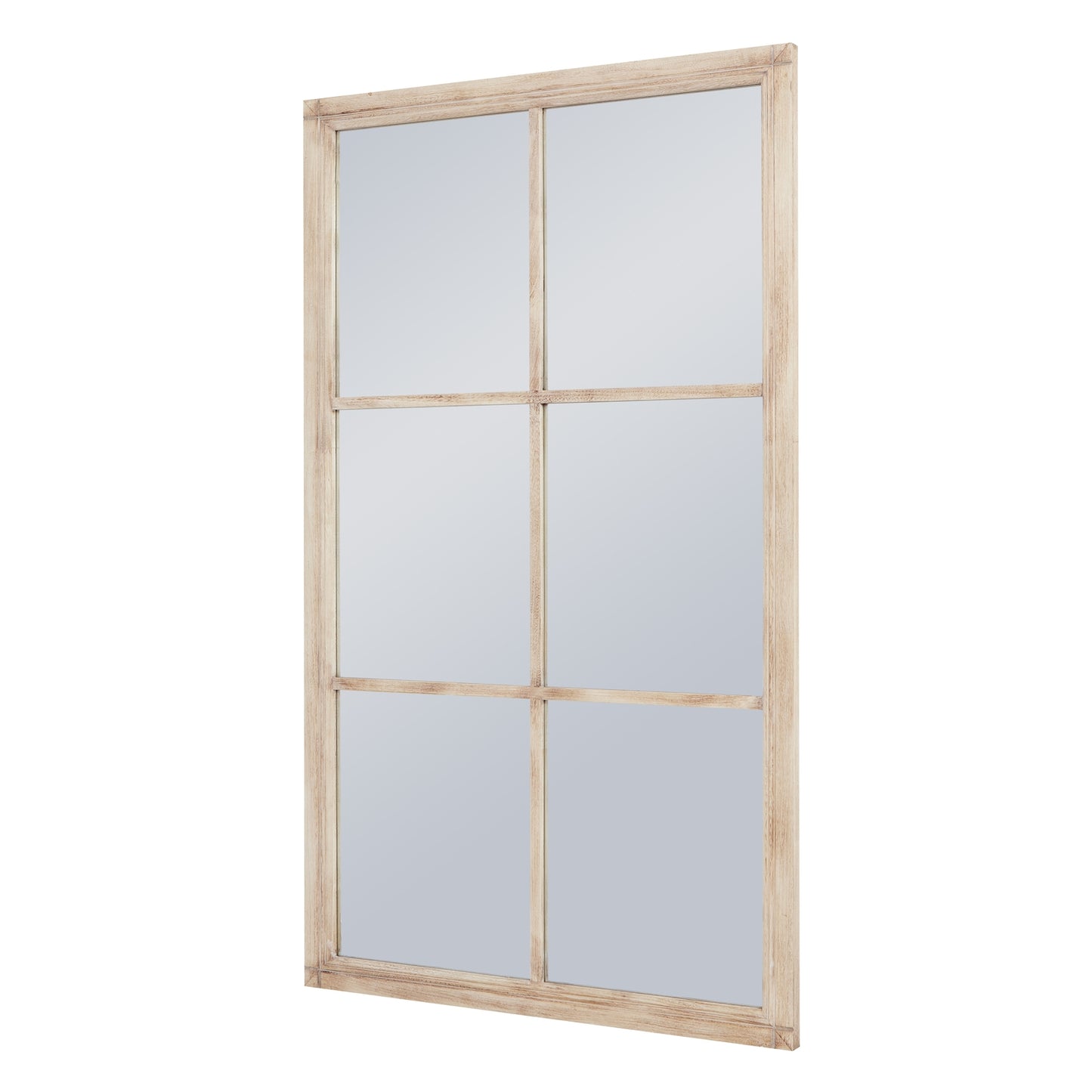 Washed Wood Large Window Mirror - Luxe Home Comforts