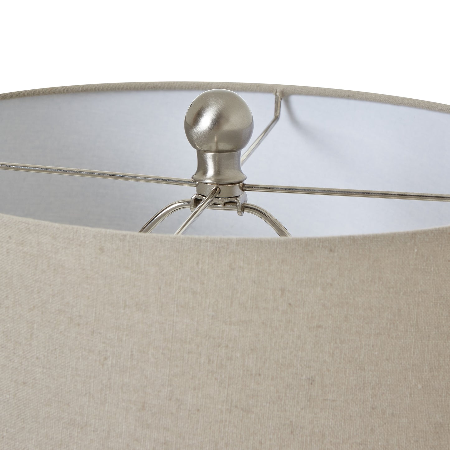 White Ceramic Ginger Jar Lamp With Linen Shade - Luxe Home Comforts