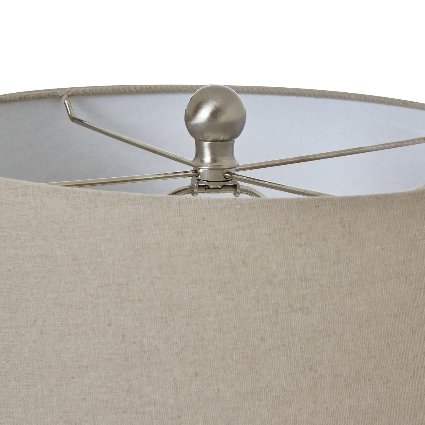 White Ceramic Pot Lamp With Linen Shade - Luxe Home Comforts