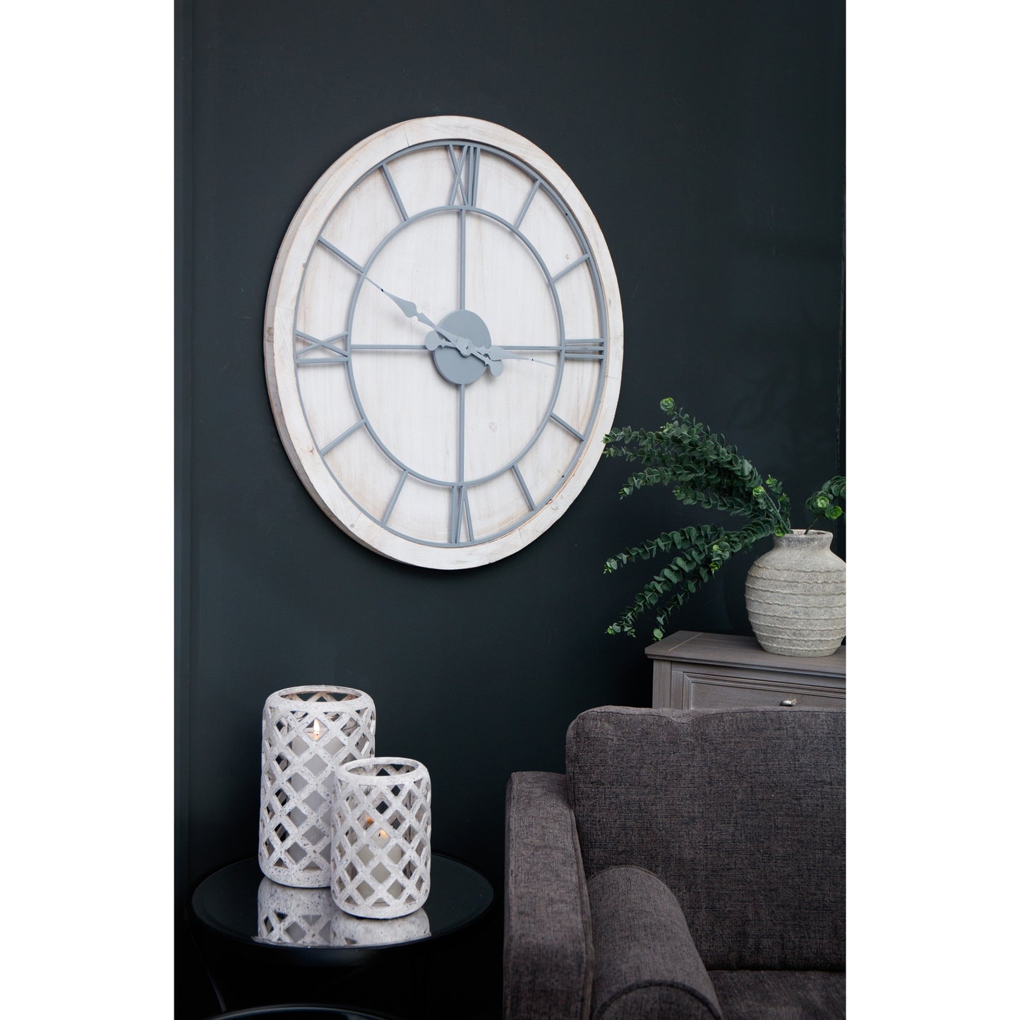 Williston White Large Wall Clock - Luxe Home Comforts
