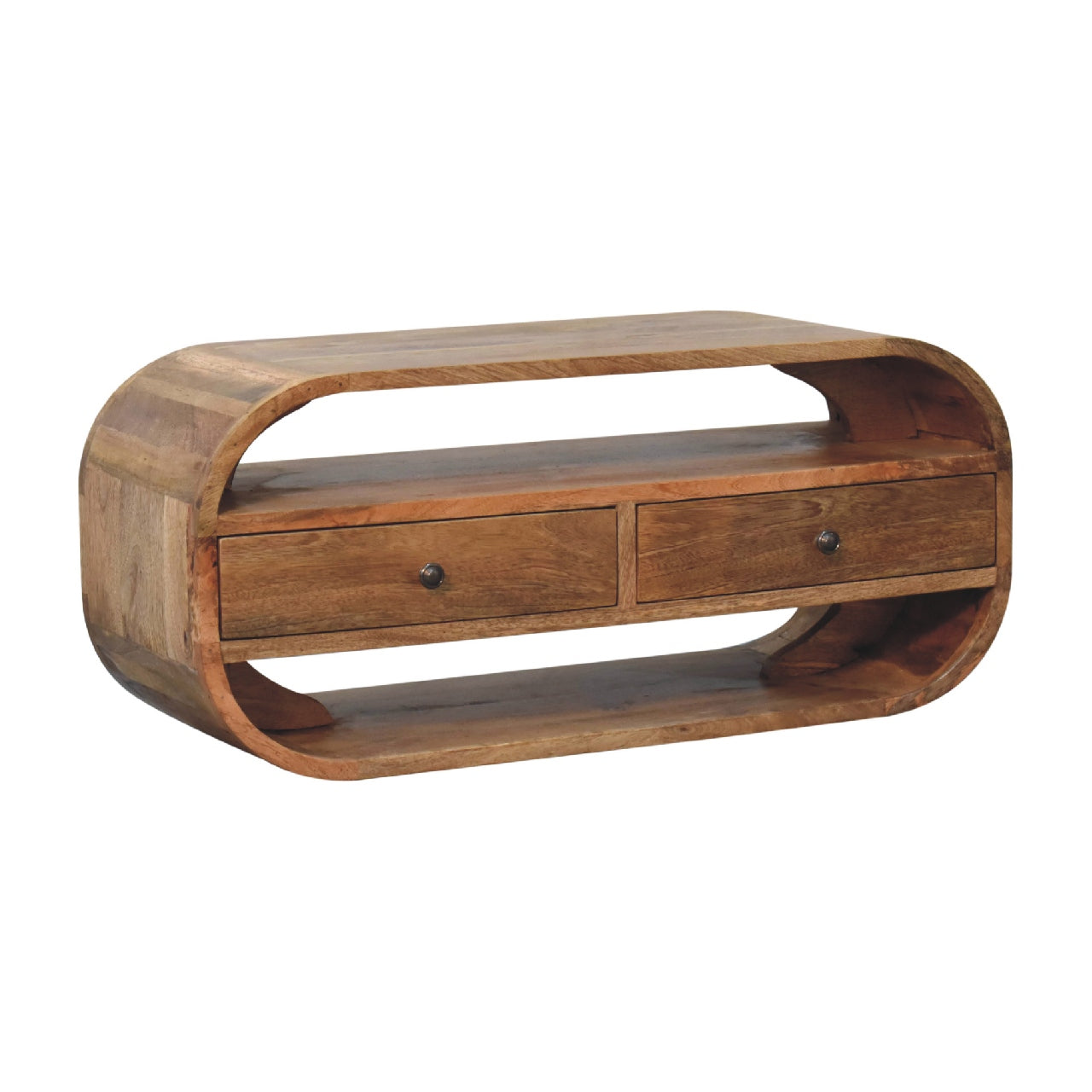 2 Drawer Curved Edge Media Unit - Luxe Home Comforts
