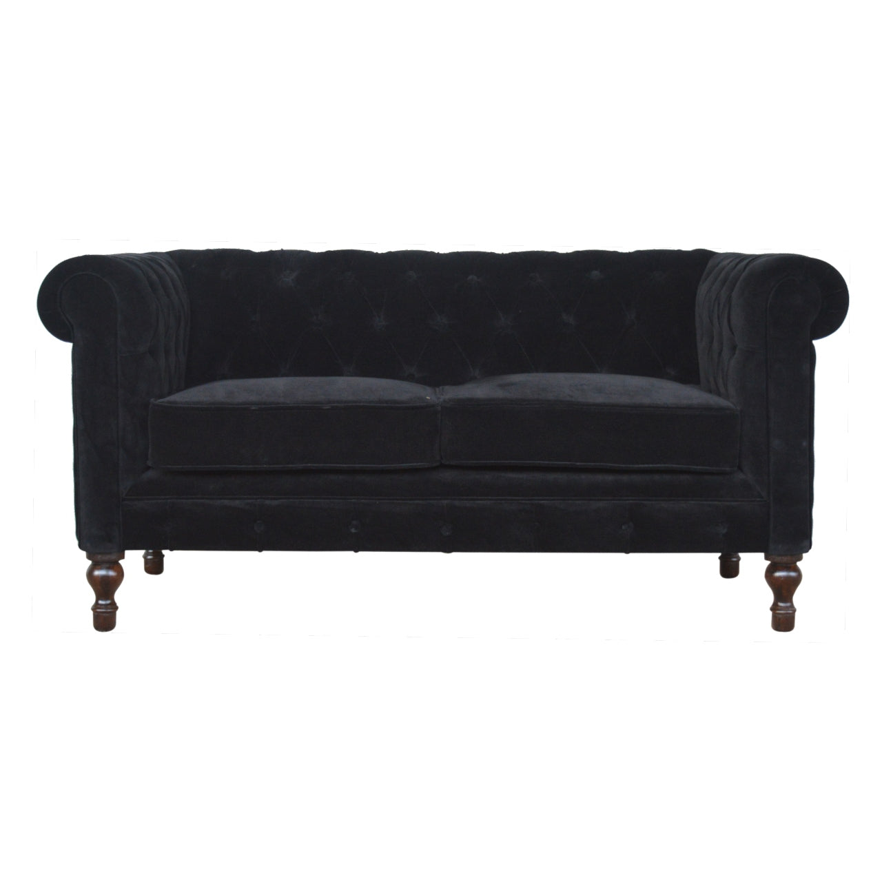 Black Velvet Chesterfield Sofa - Luxe Home Comforts