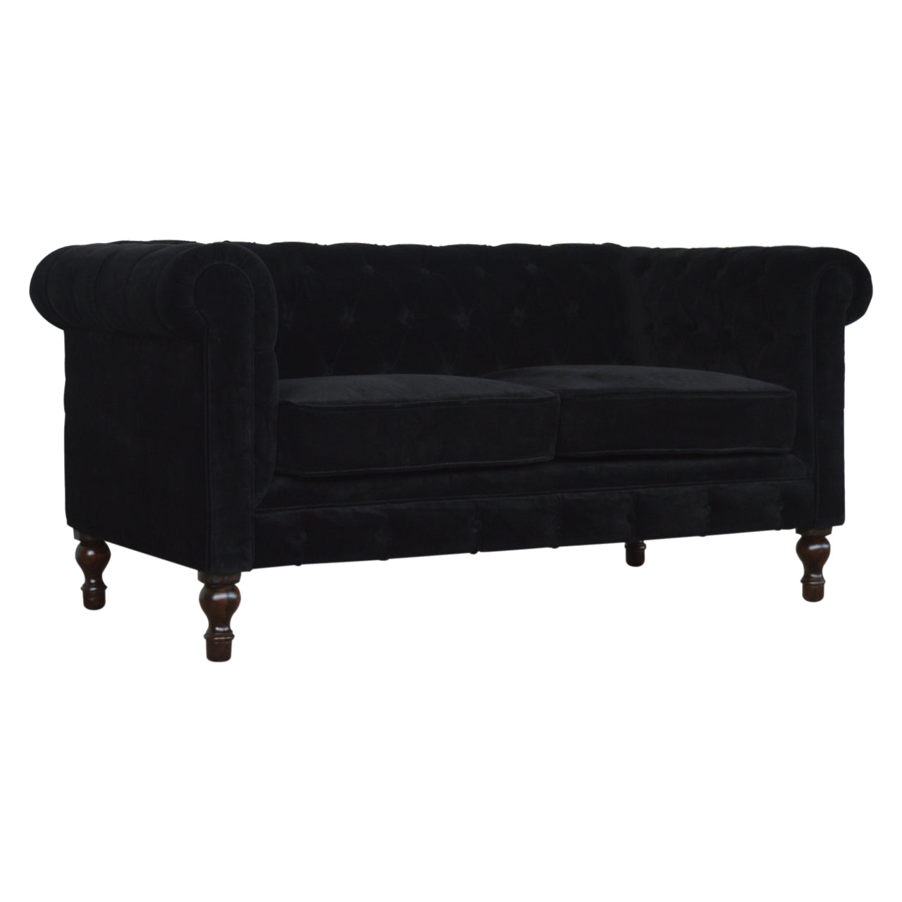 Black Velvet Chesterfield Sofa - Luxe Home Comforts