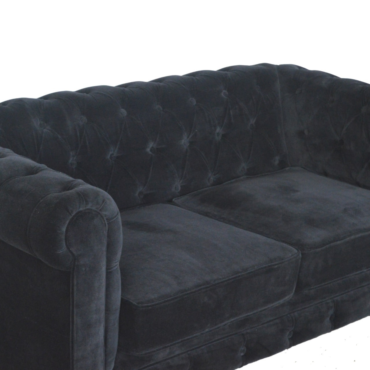 Black Velvet Chesterfield Sofa - Luxe Home Comforts