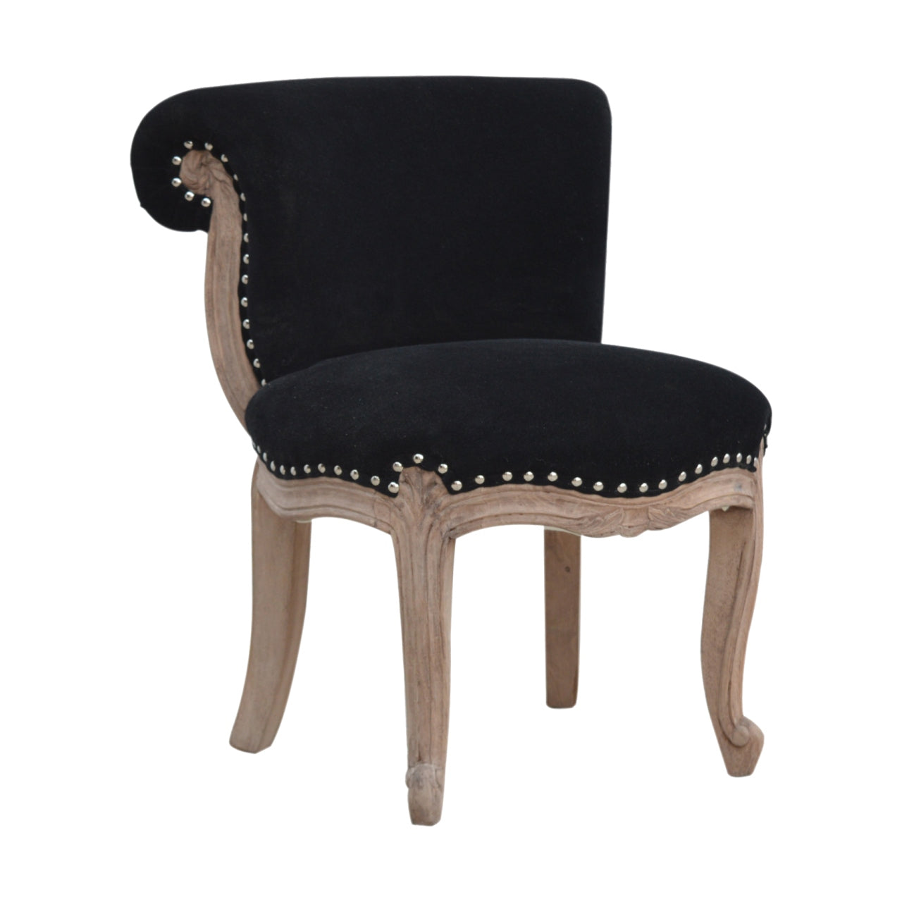 Black Velvet Studded Chair - Luxe Home Comforts