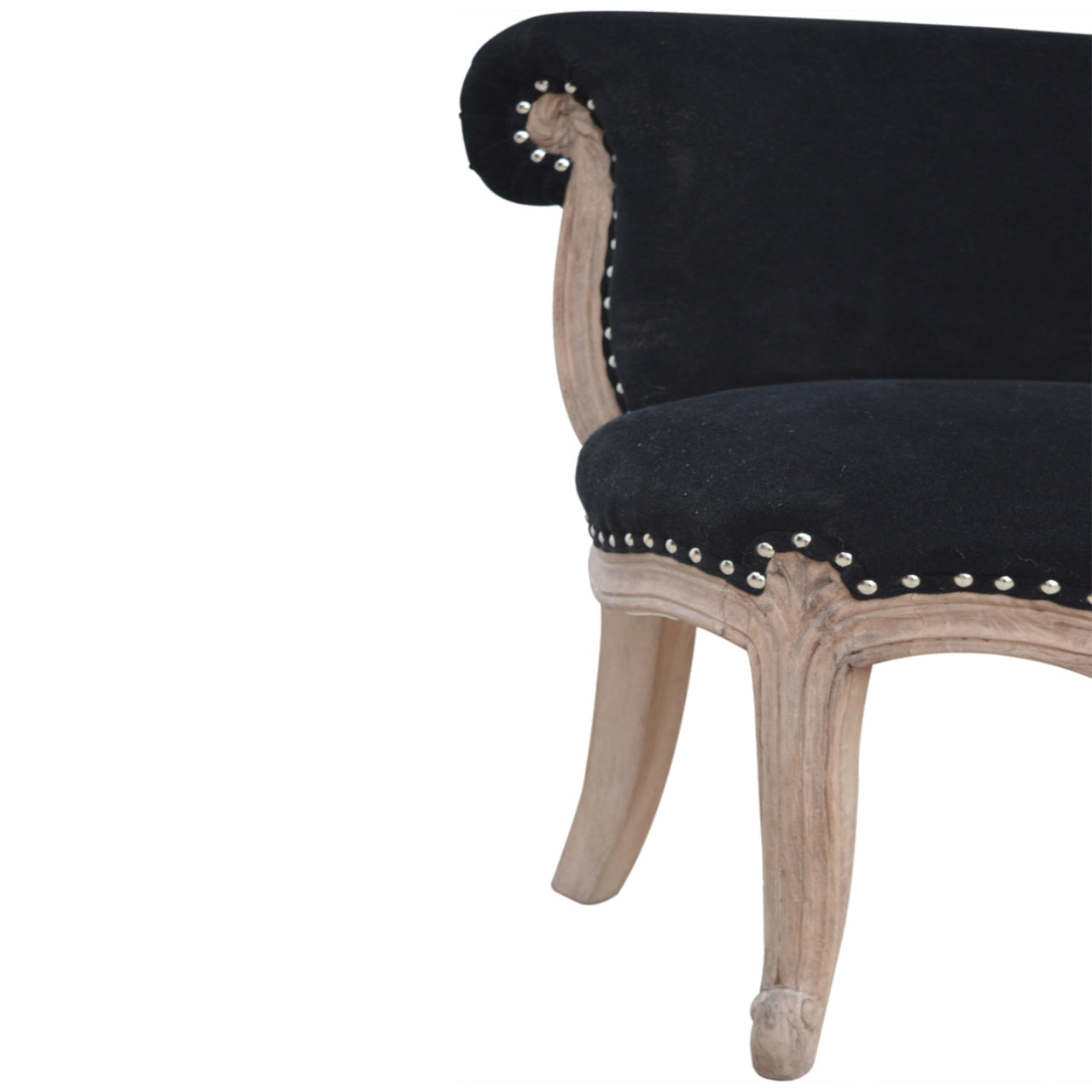 Black Velvet Studded Chair - Luxe Home Comforts
