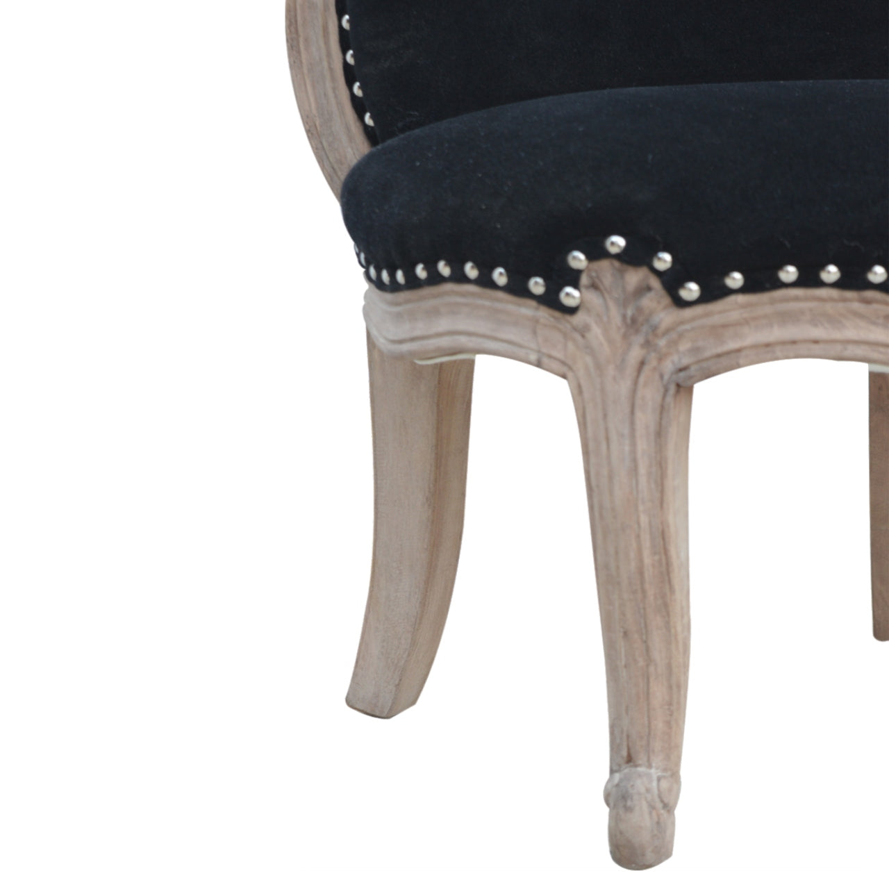 Black Velvet Studded Chair - Luxe Home Comforts