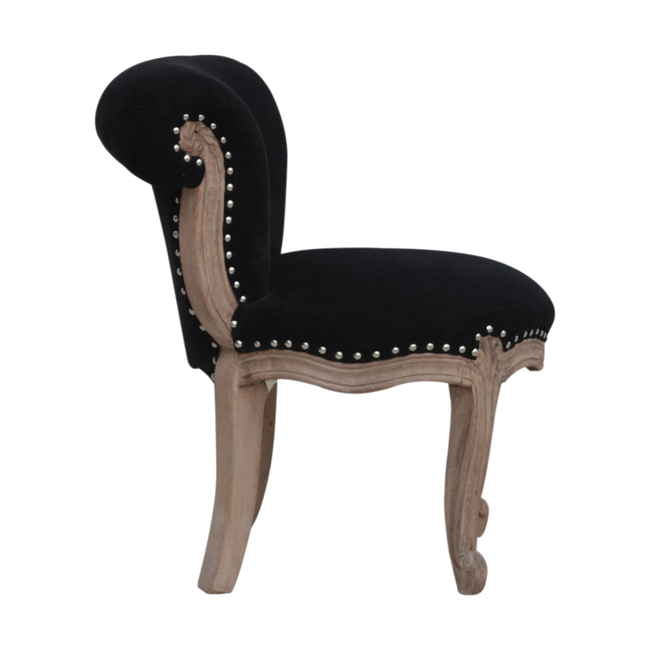 Black Velvet Studded Chair - Luxe Home Comforts