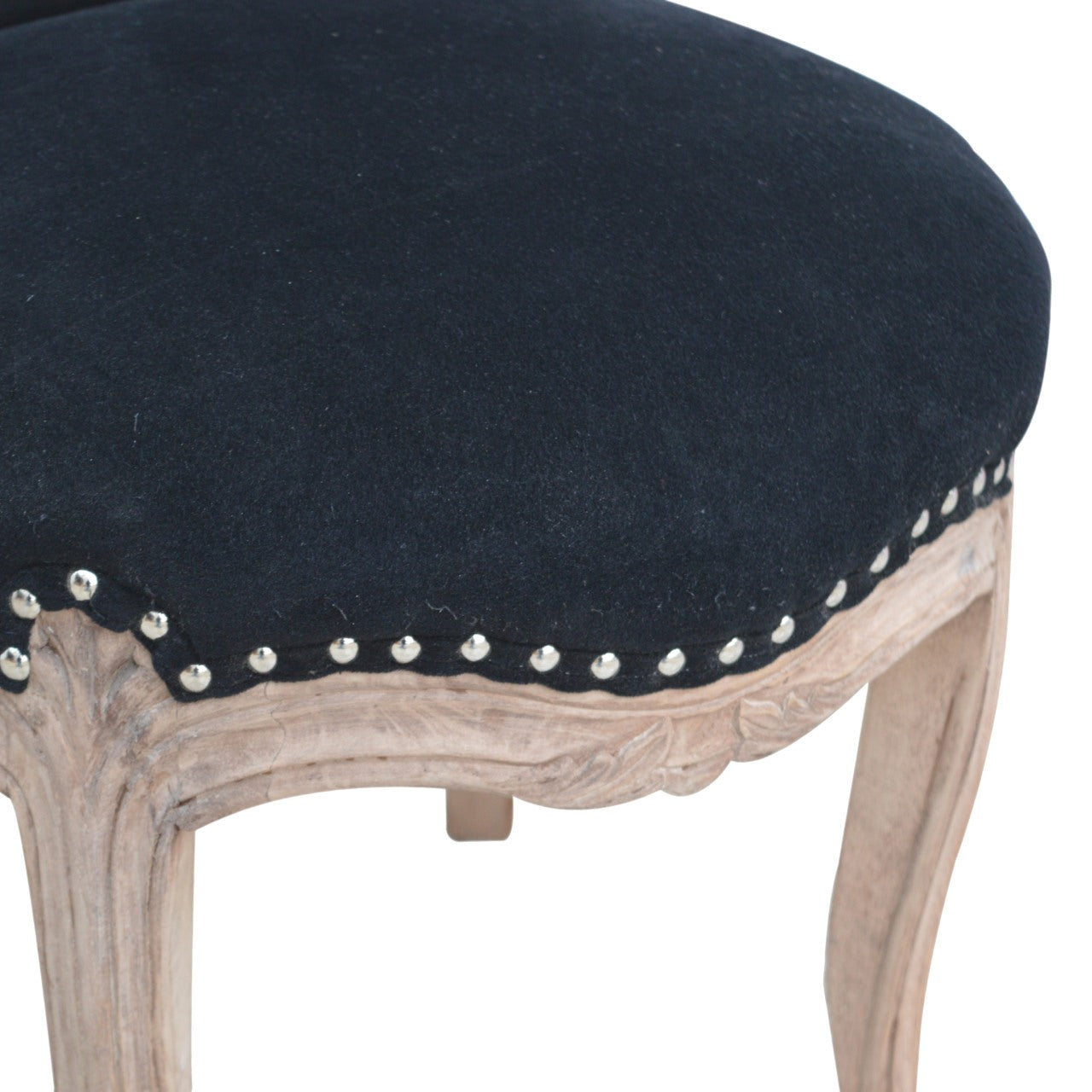 Black Velvet Studded Chair - Luxe Home Comforts