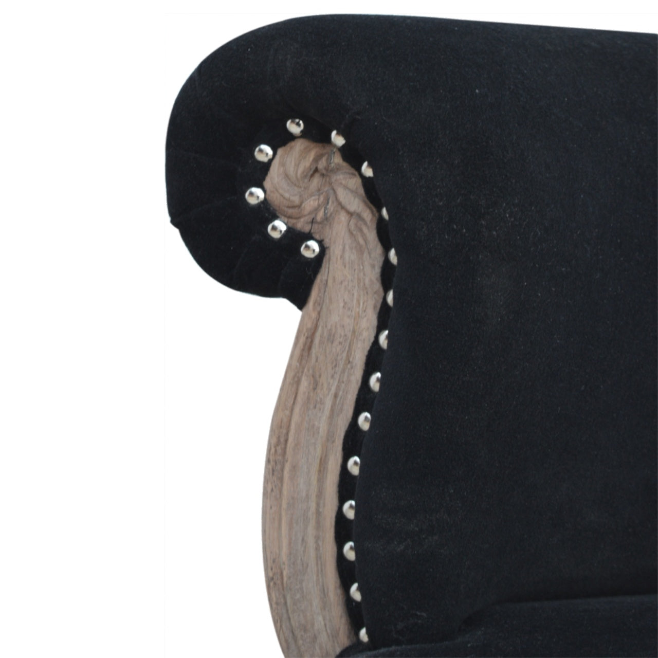 Black Velvet Studded Chair - Luxe Home Comforts
