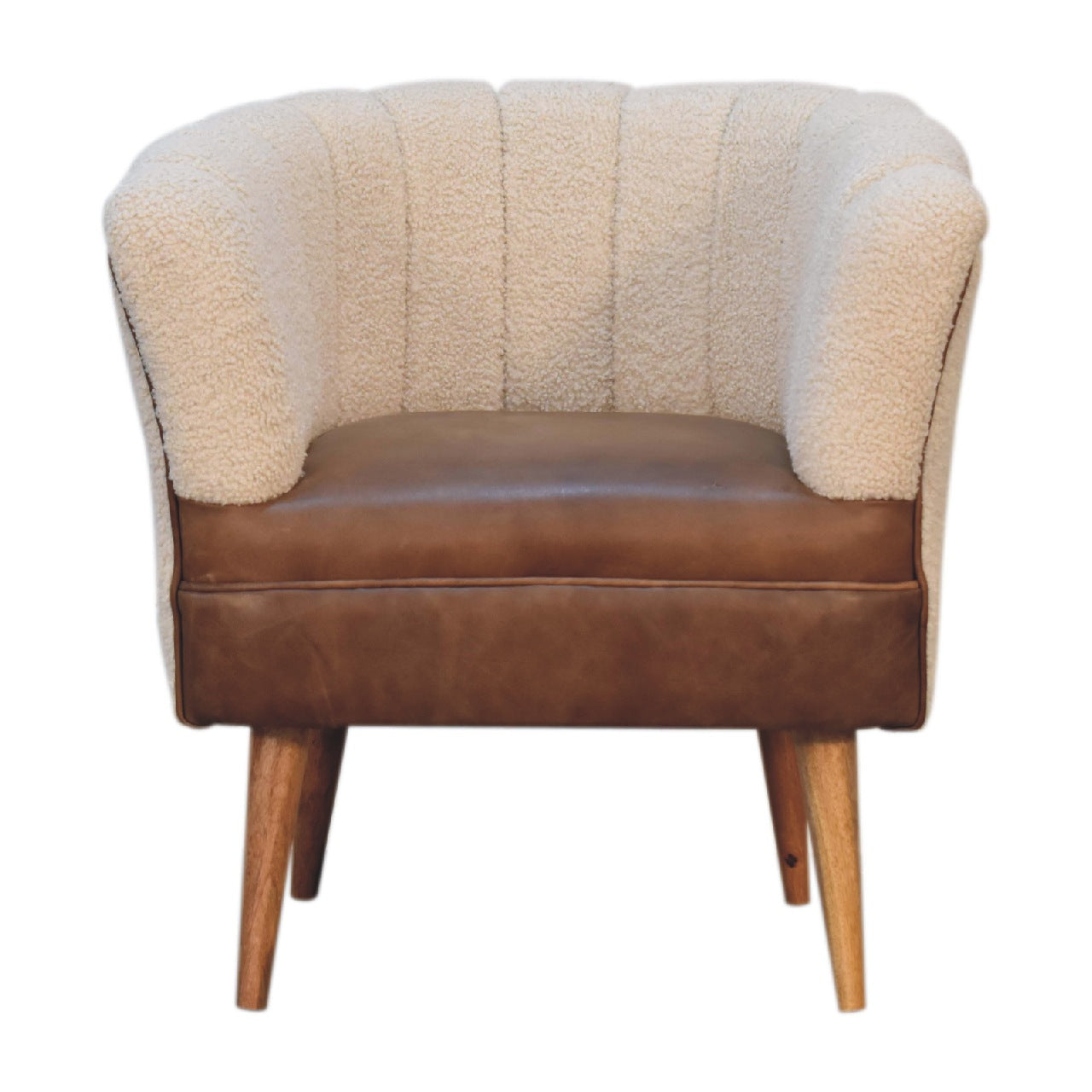 Boucle Cream Buffalo Armchair - Luxe Home Comforts