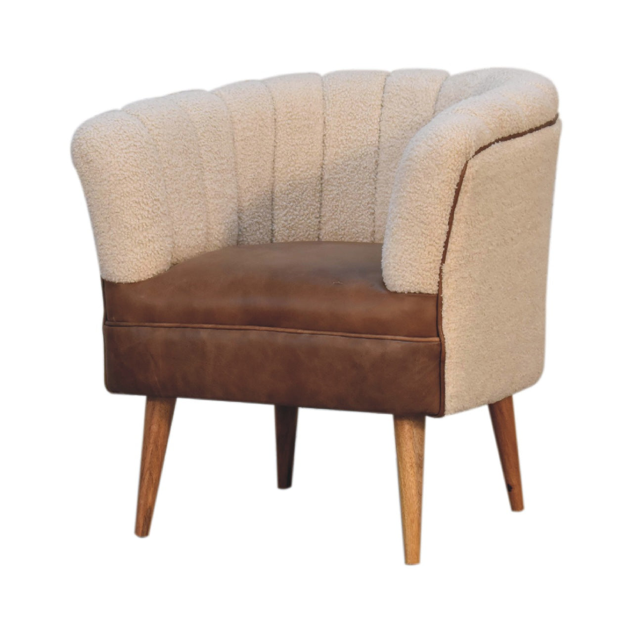 Boucle Cream Buffalo Armchair - Luxe Home Comforts