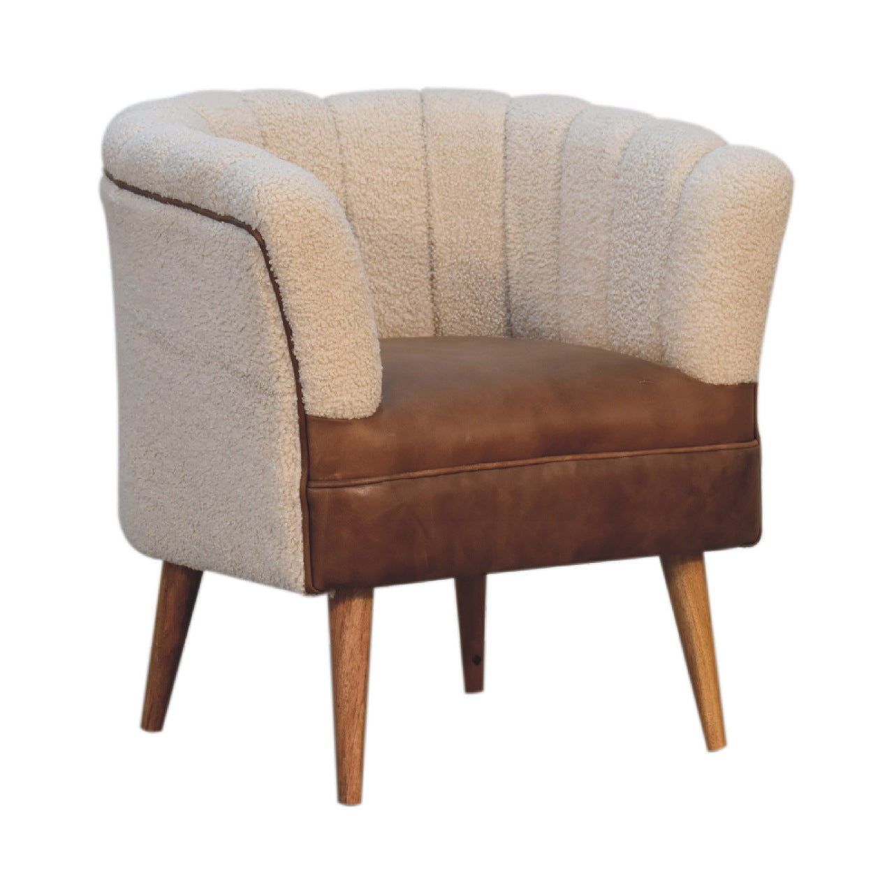 Boucle Cream Buffalo Armchair - Luxe Home Comforts