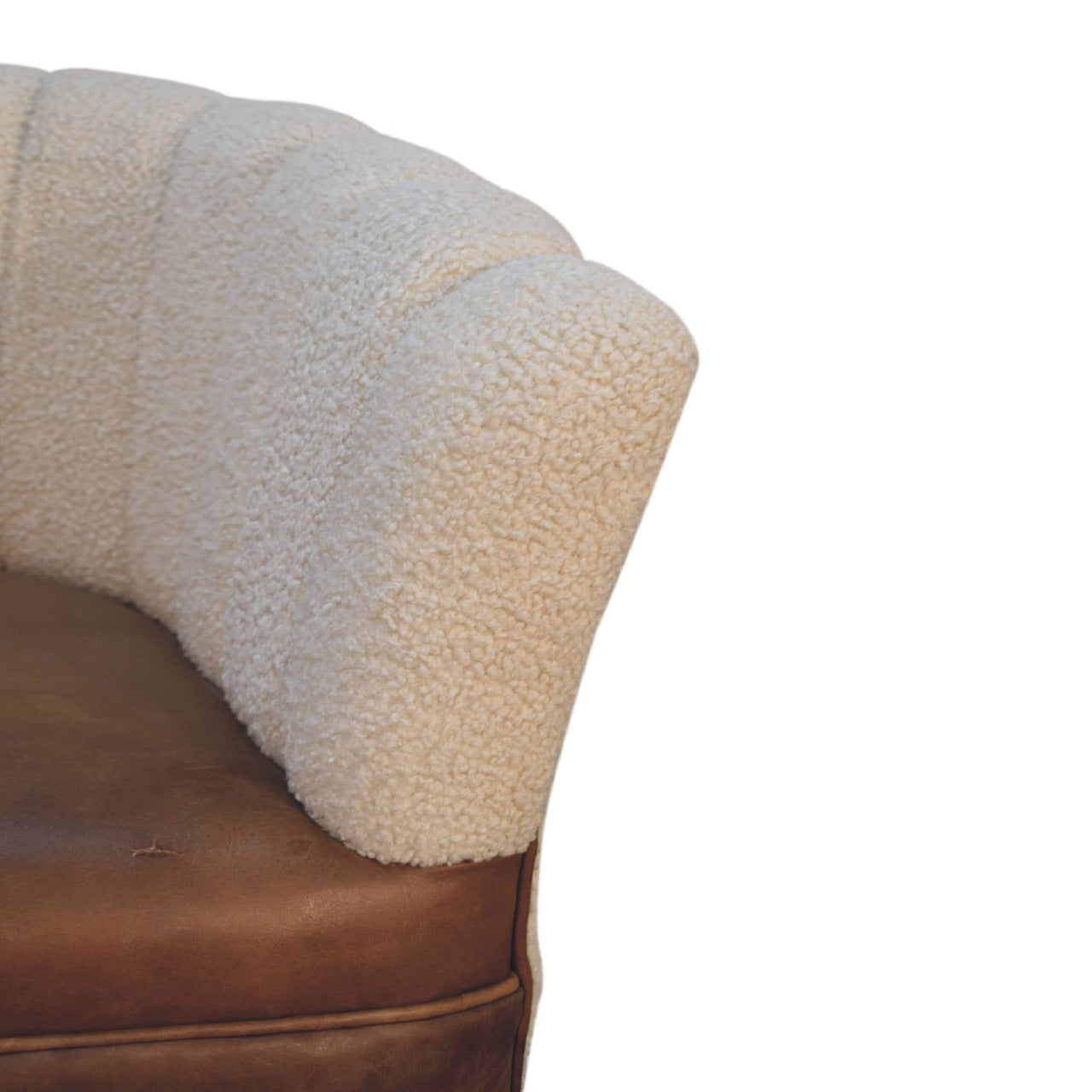 Boucle Cream Buffalo Armchair - Luxe Home Comforts