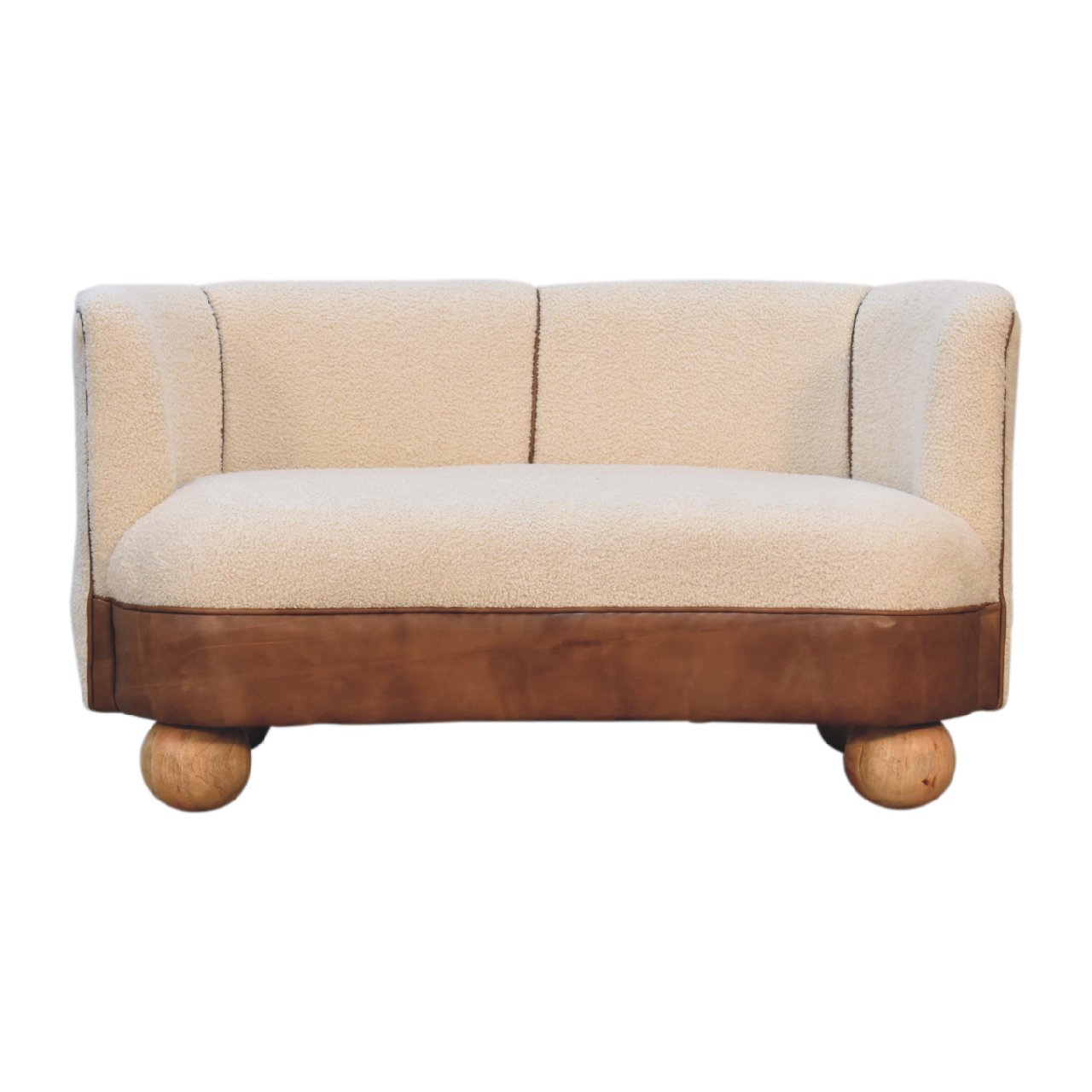 Boucle Cream Buffalo Small Sofa - Luxe Home Comforts