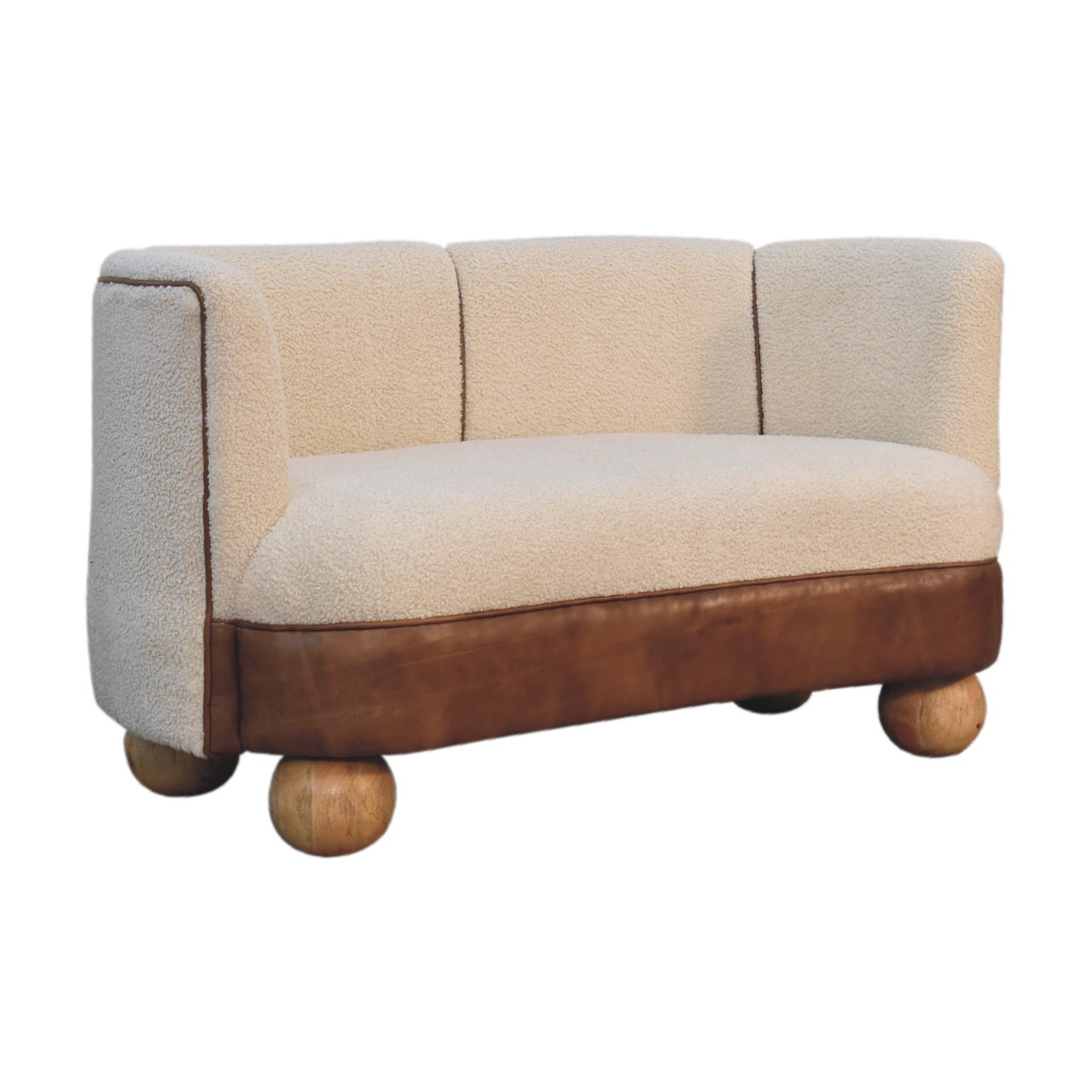 Boucle Cream Buffalo Small Sofa - Luxe Home Comforts