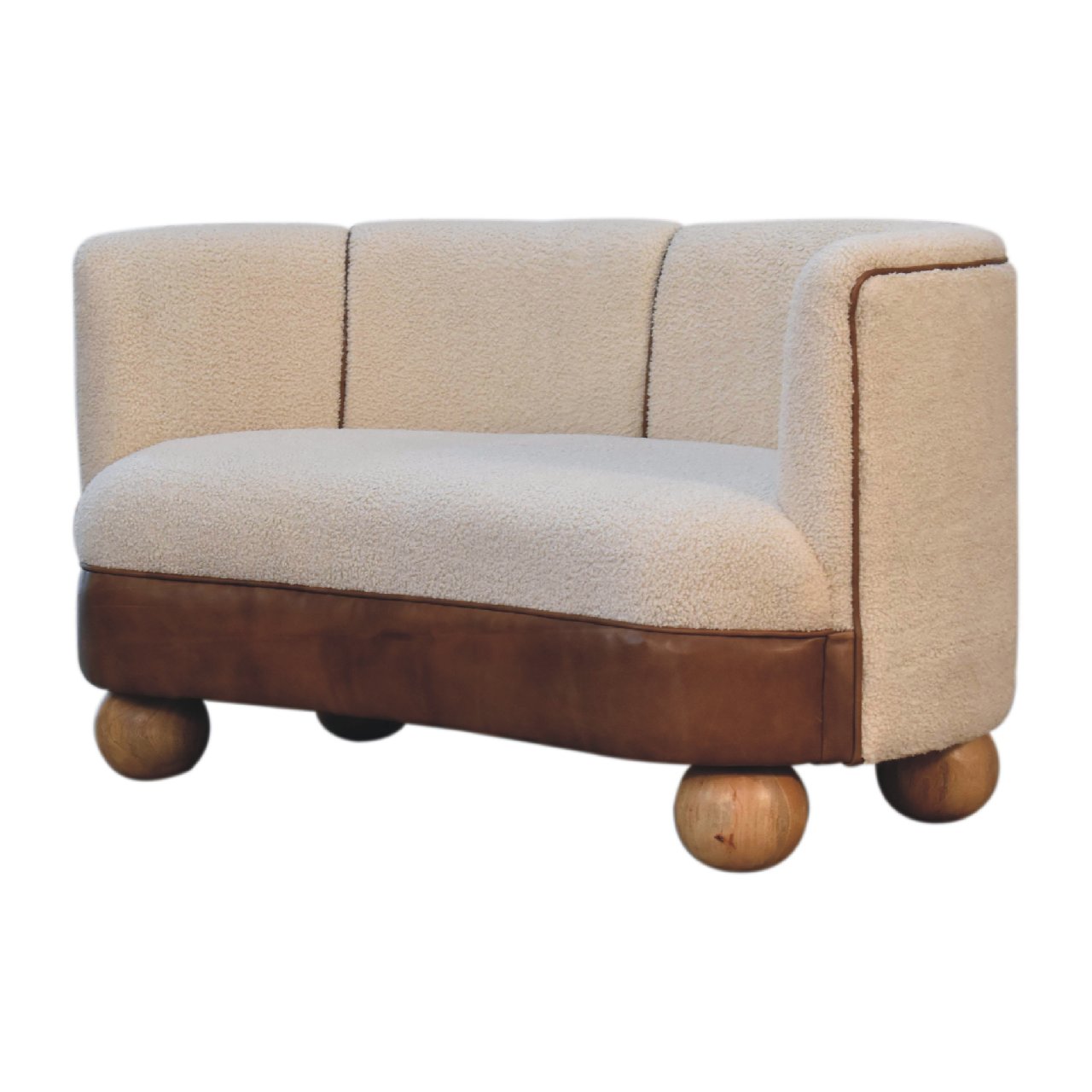 Boucle Cream Buffalo Small Sofa - Luxe Home Comforts