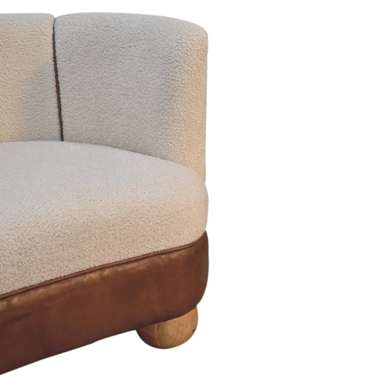 Boucle Cream Buffalo Small Sofa - Luxe Home Comforts