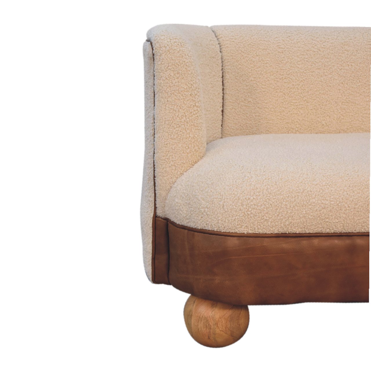 Boucle Cream Buffalo Small Sofa - Luxe Home Comforts