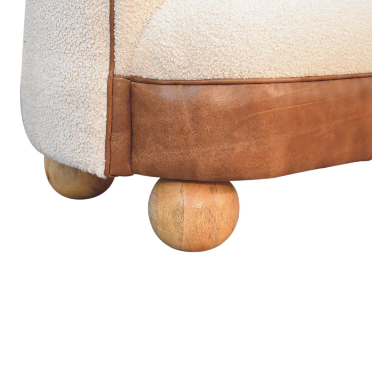 Boucle Cream Buffalo Small Sofa - Luxe Home Comforts