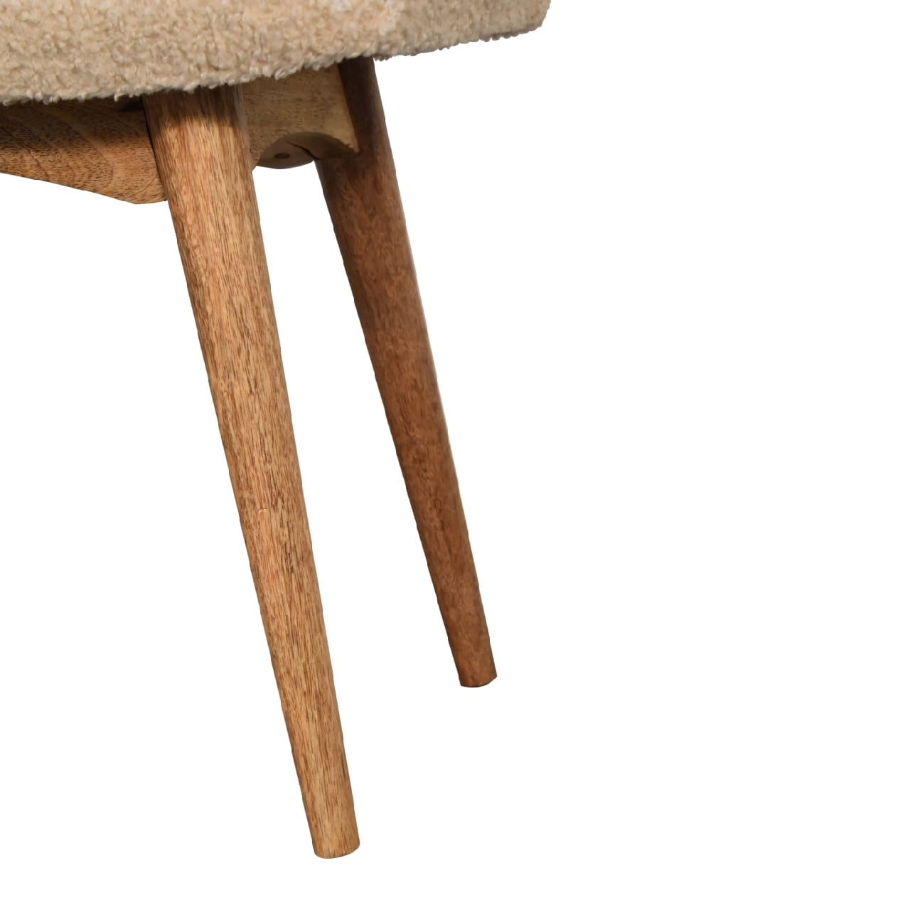 Boucle Cream Curved Bench - Luxe Home Comforts