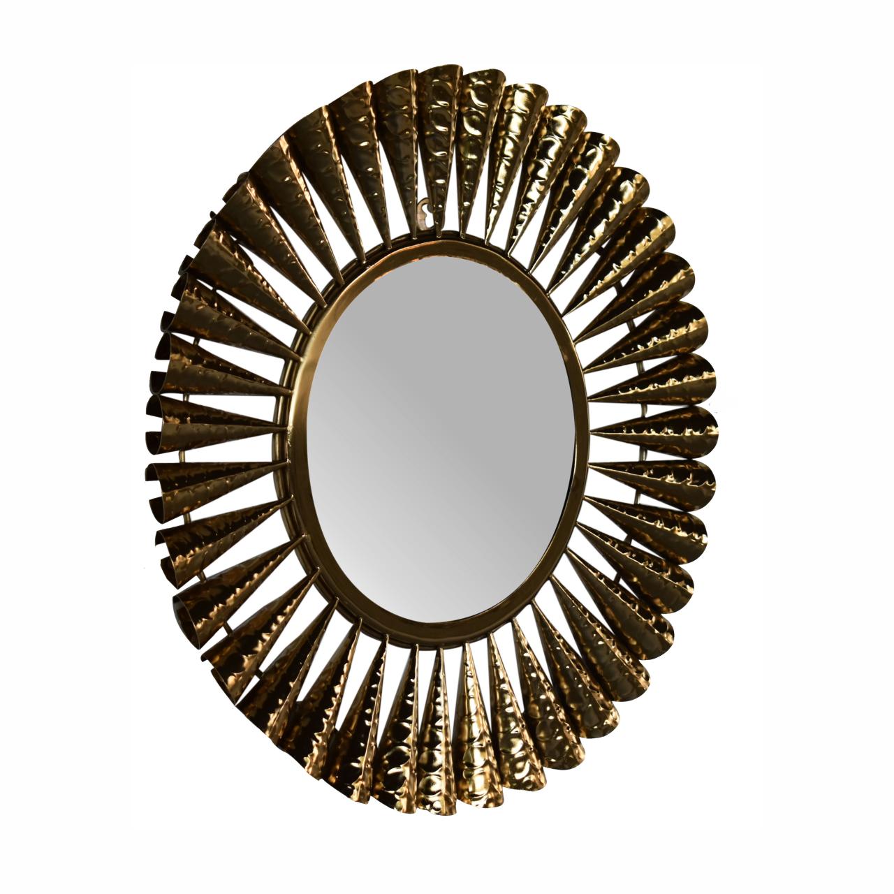 Brass Coned Mirror - Luxe Home Comforts