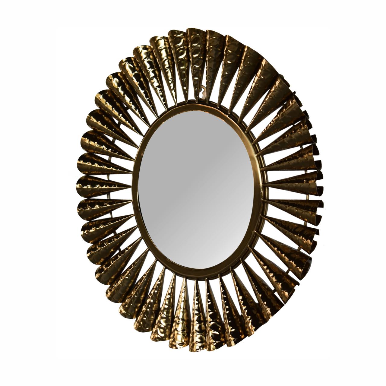 Brass Coned Mirror - Luxe Home Comforts