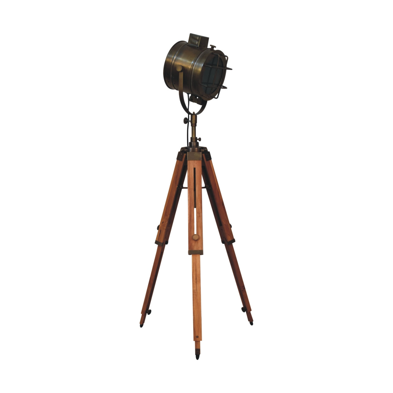 Caged Brass Spotlight Floor Lamp - Luxe Home Comforts