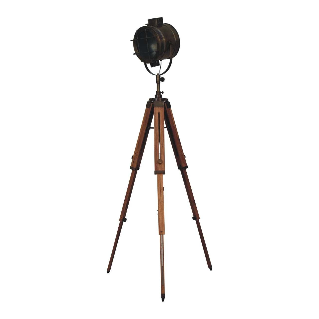 Caged Brass Spotlight Floor Lamp - Luxe Home Comforts