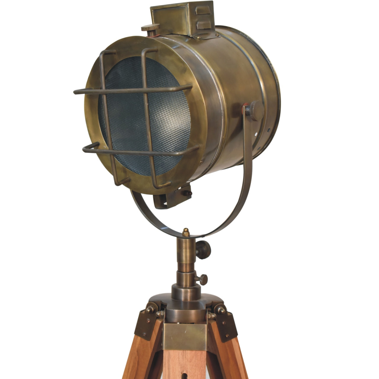 Caged Brass Spotlight Floor Lamp - Luxe Home Comforts