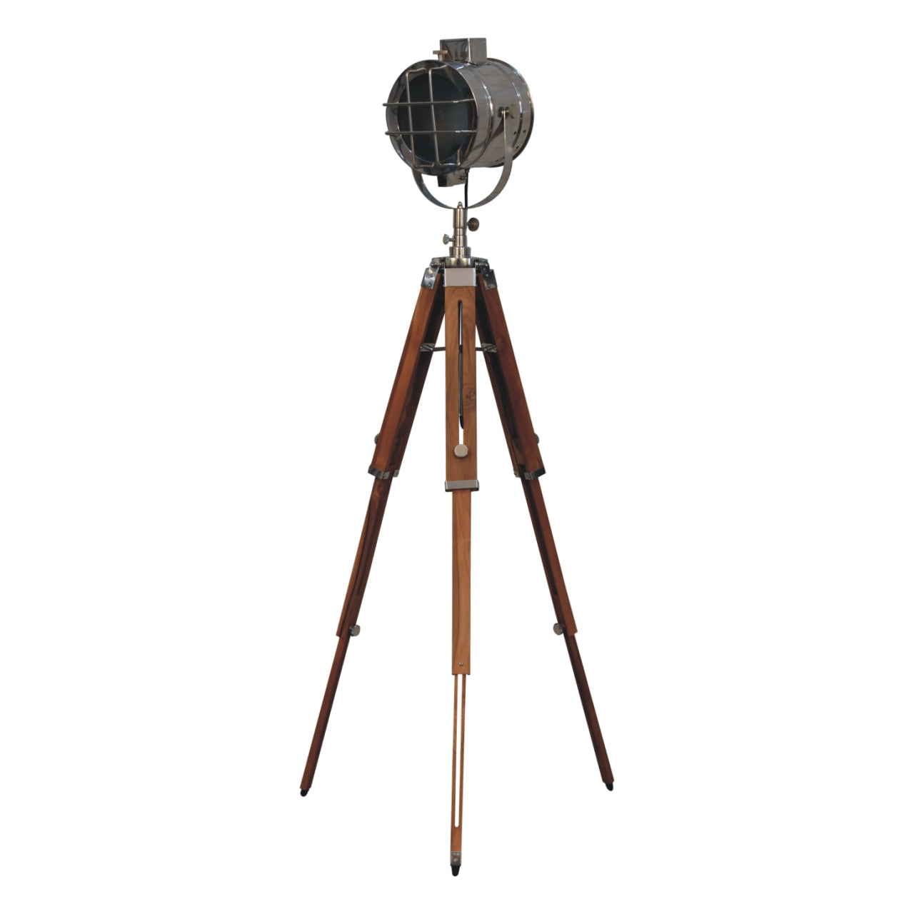 Caged Chrome Spotlight Floor Lamp - Luxe Home Comforts