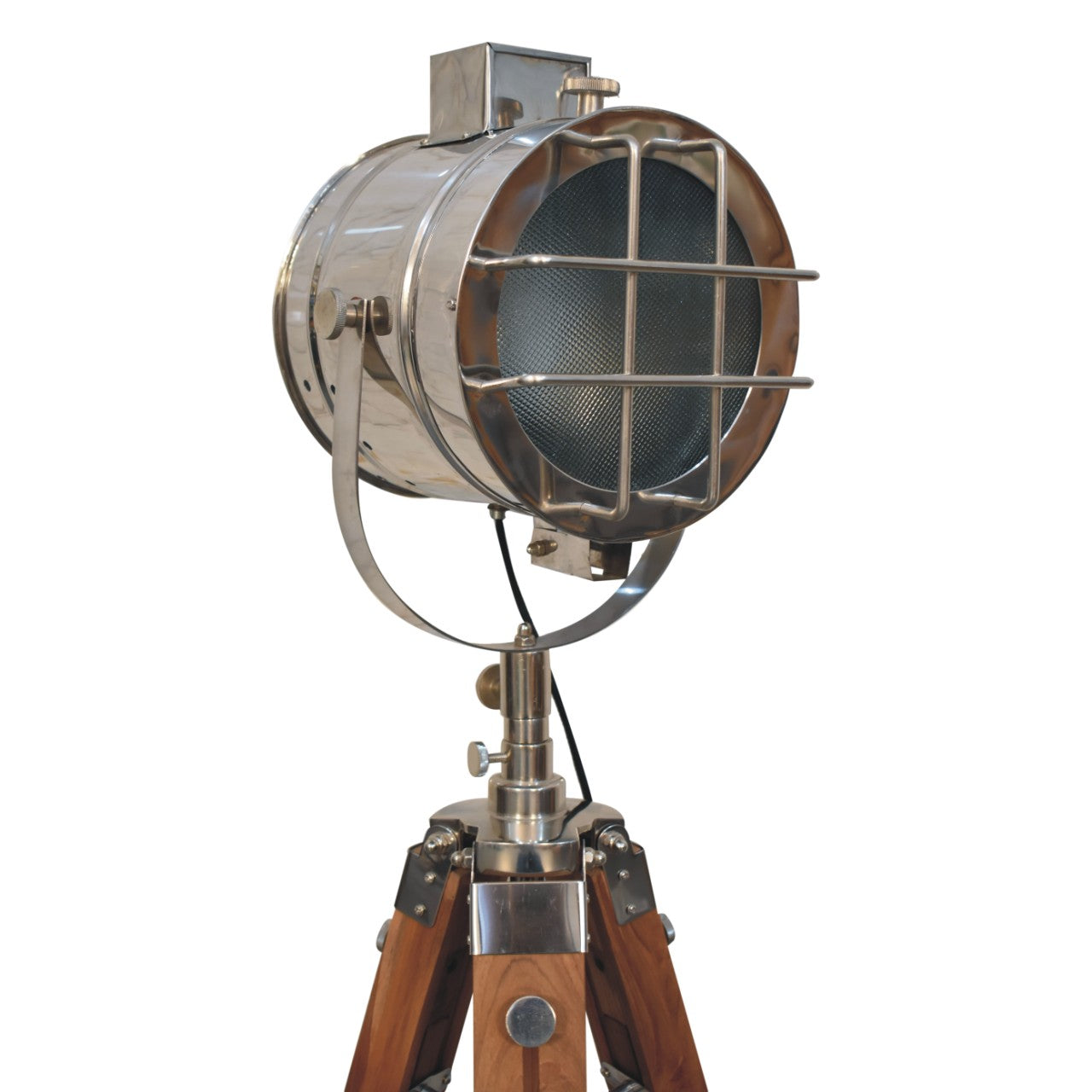 Caged Chrome Spotlight Floor Lamp - Luxe Home Comforts