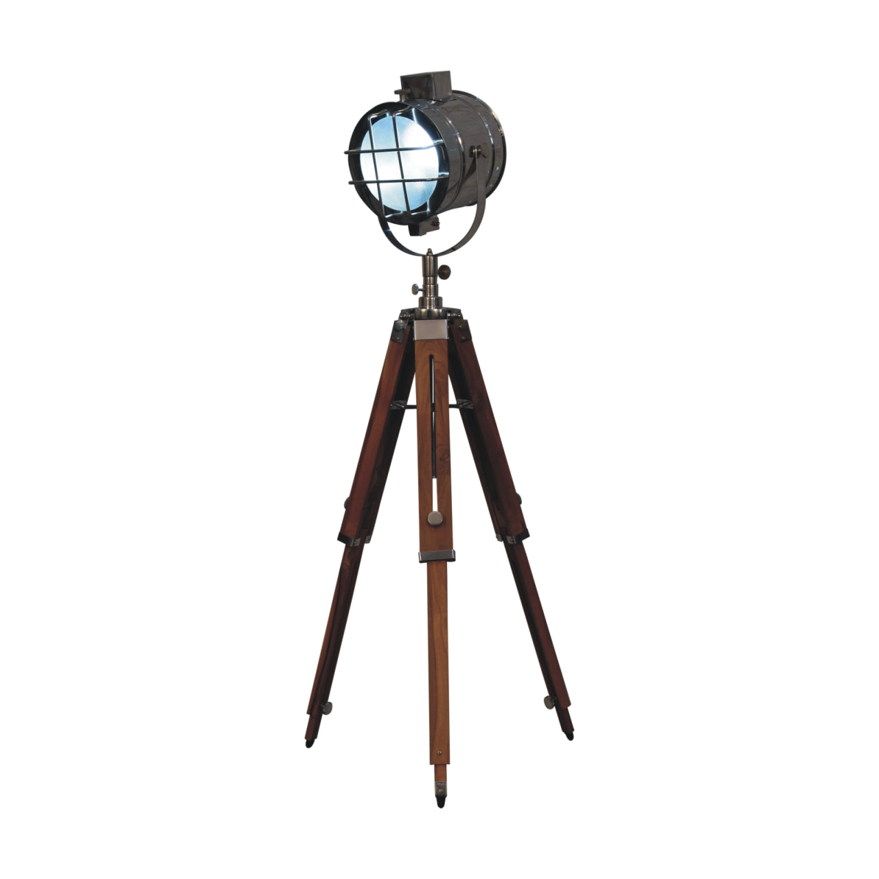 Caged Chrome Spotlight Floor Lamp - Luxe Home Comforts