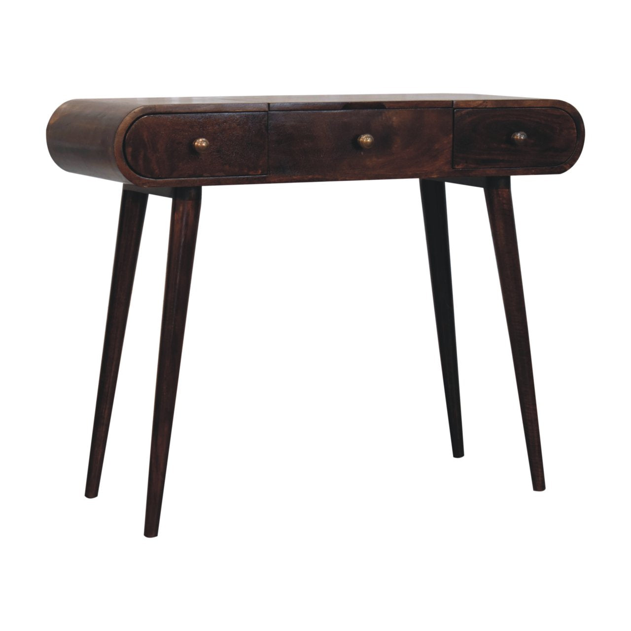 California Walnut Dressing Table with Foldable Mirror - Luxe Home Comforts