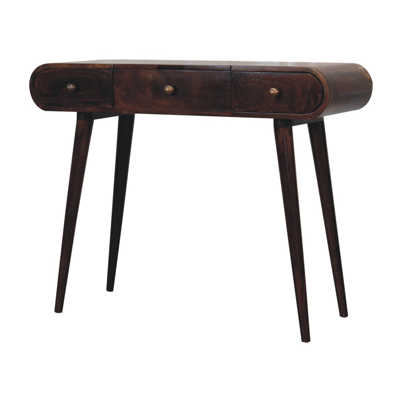 California Walnut Dressing Table with Foldable Mirror - Luxe Home Comforts