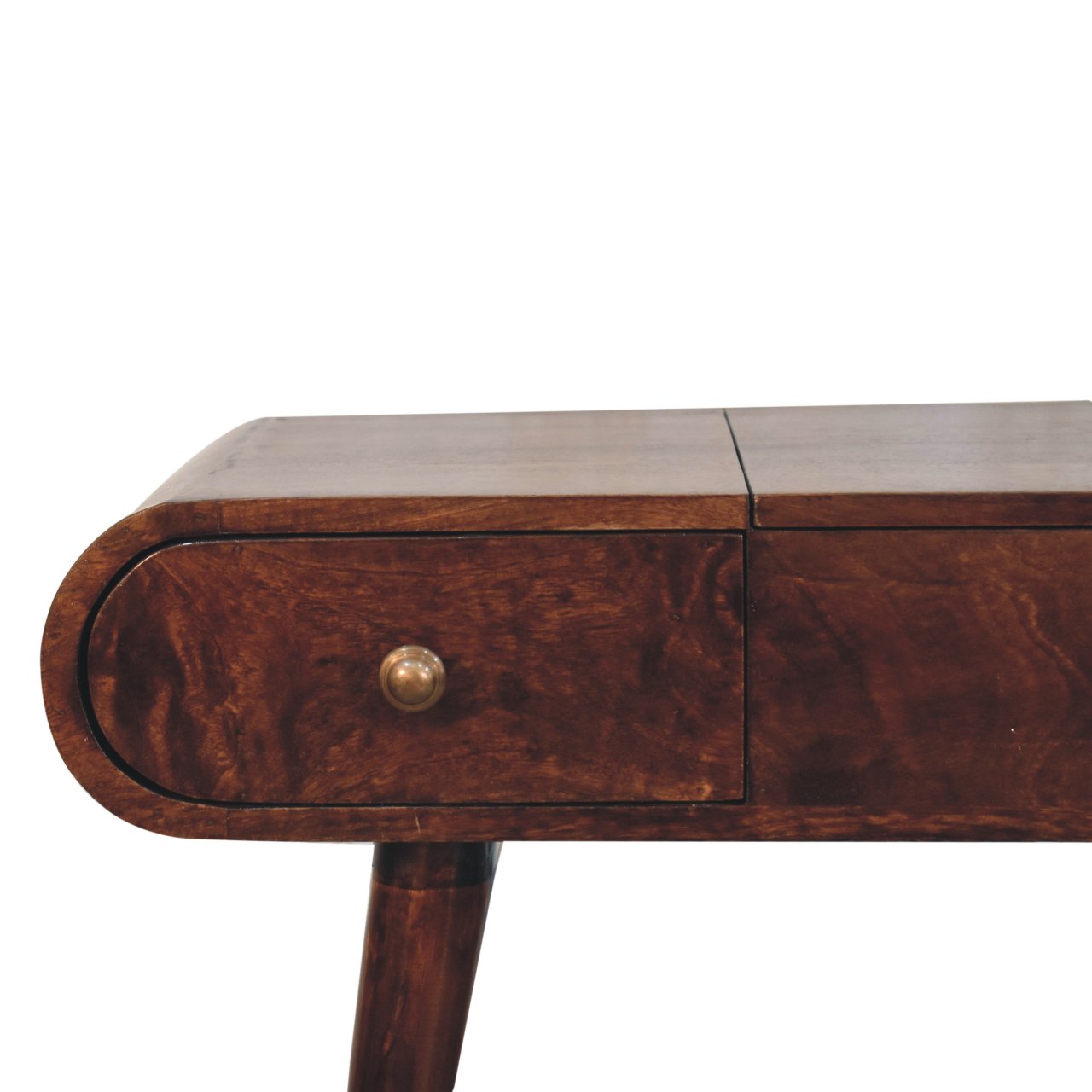 California Walnut Dressing Table with Foldable Mirror - Luxe Home Comforts
