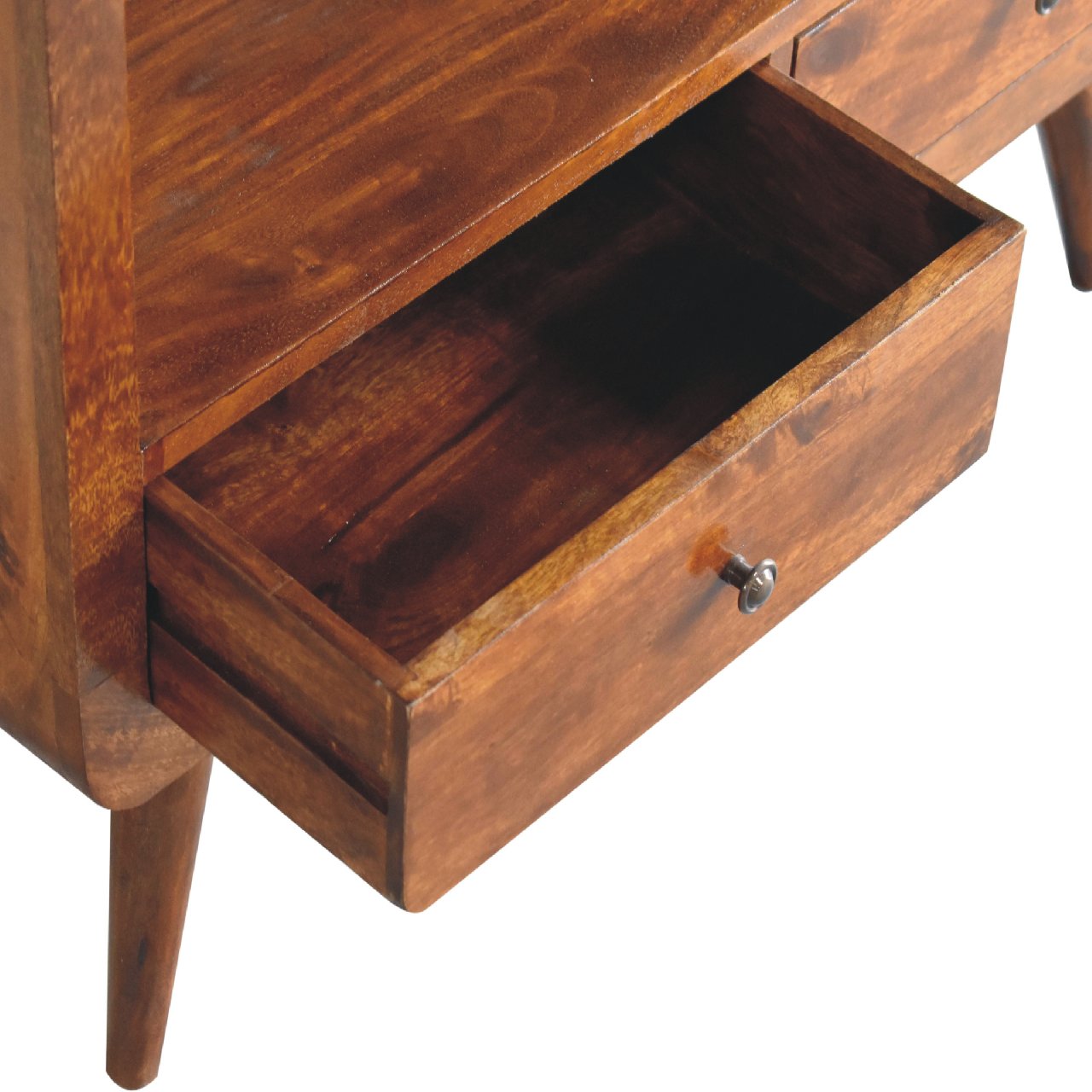 Curved Chestnut Bookcase - Luxe Home Comforts