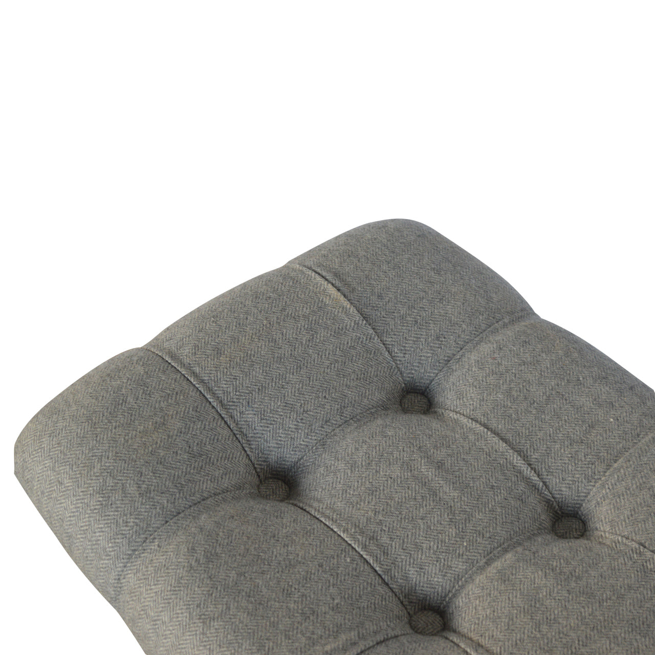 Curved Grey Tweed Bench - Luxe Home Comforts