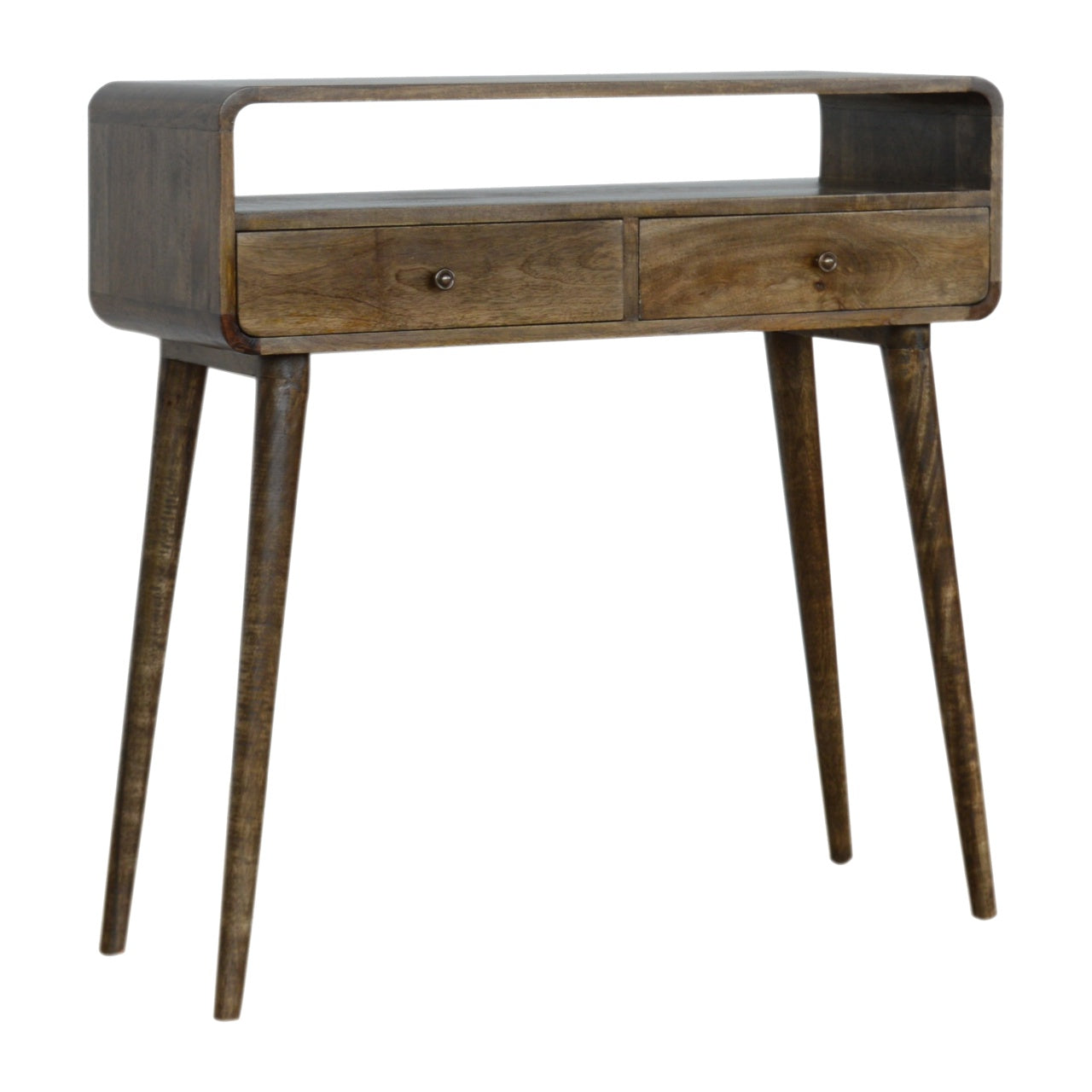 Curved Grey-wash Console Table - Luxe Home Comforts