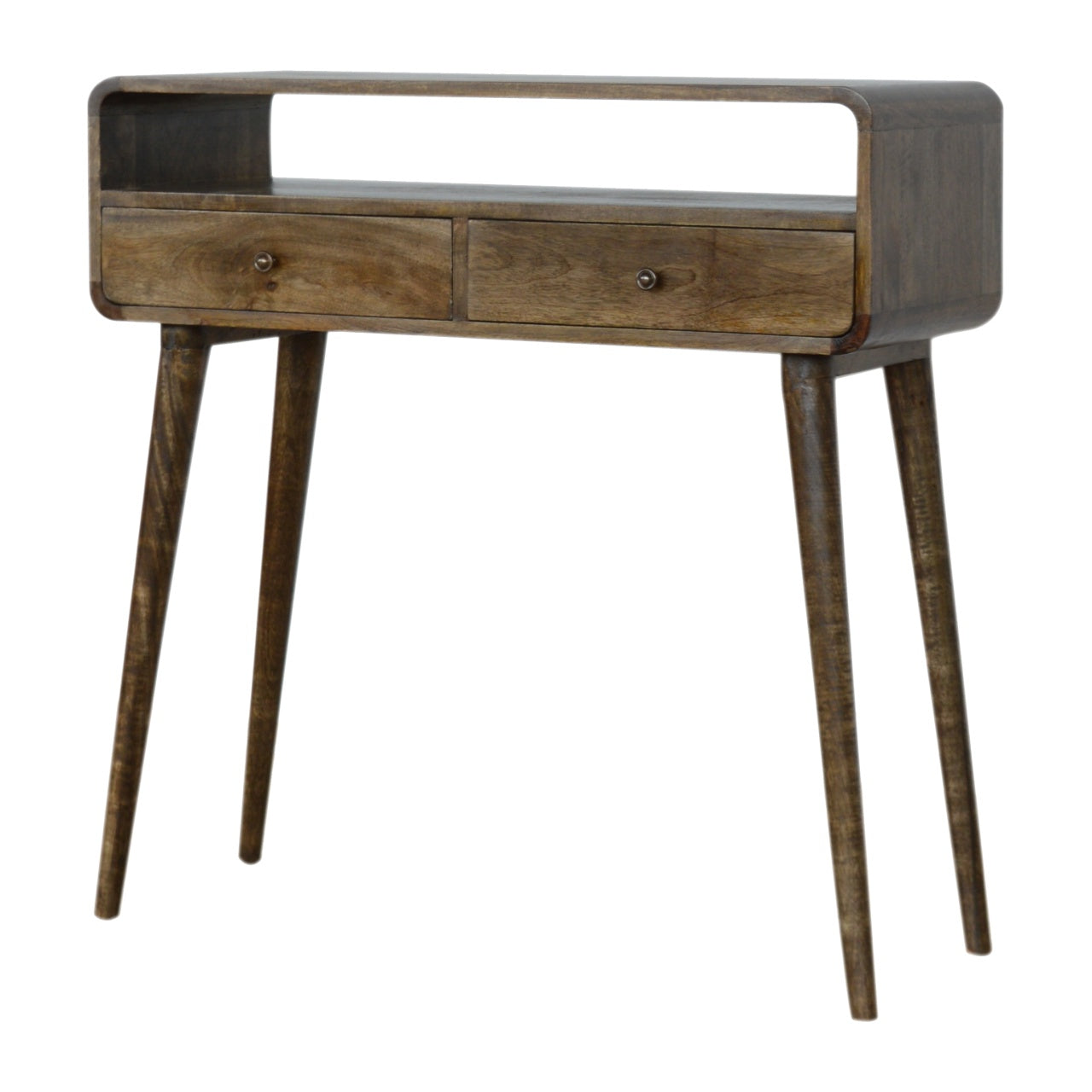 Curved Grey-wash Console Table - Luxe Home Comforts