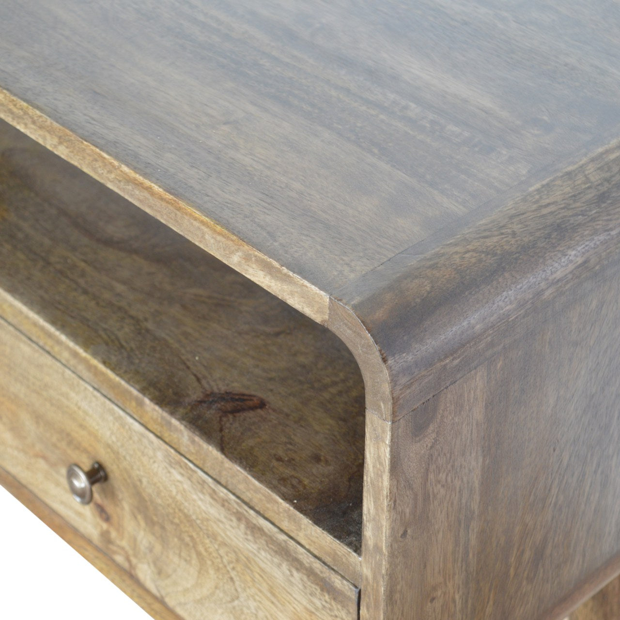Curved Grey-wash Console Table - Luxe Home Comforts