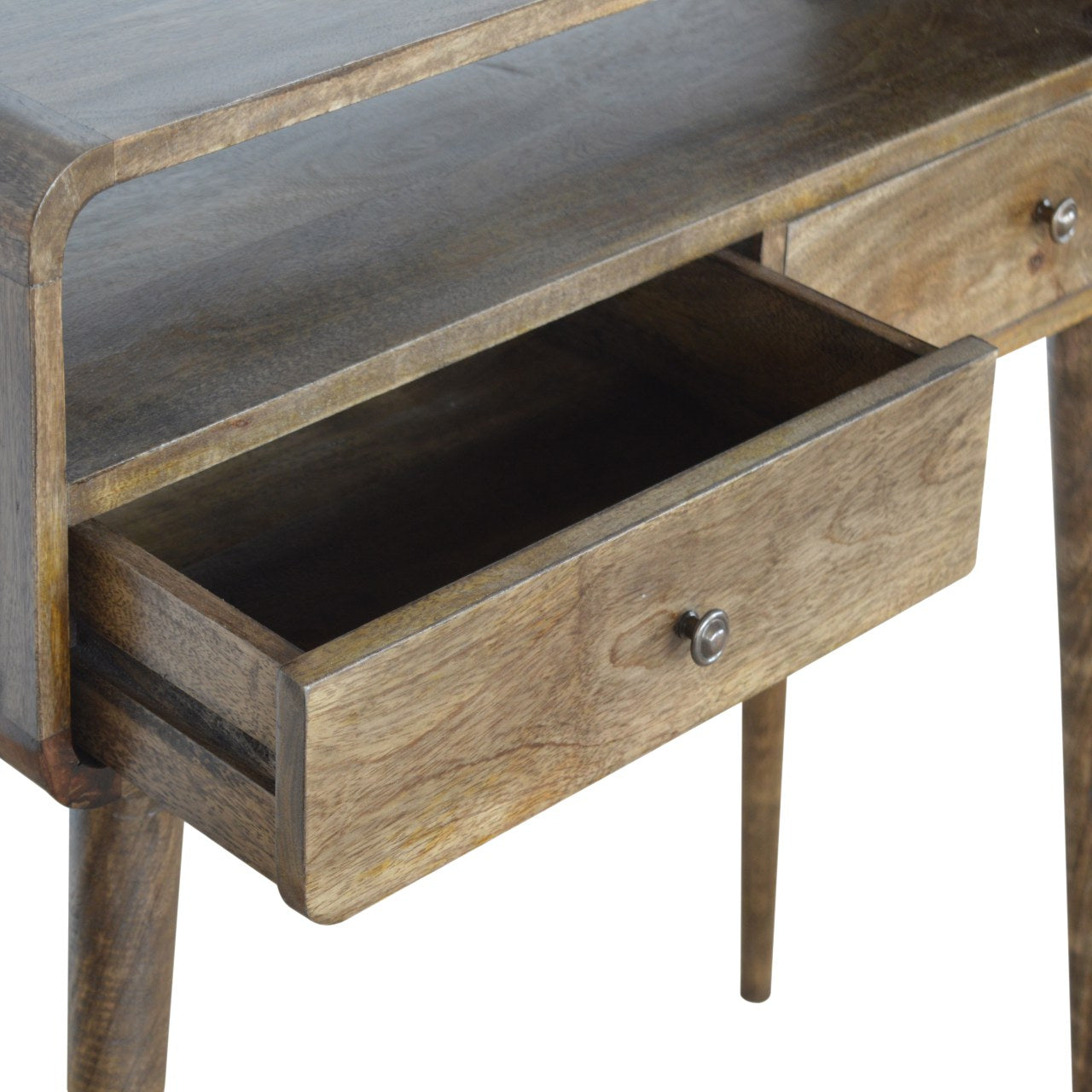 Curved Grey-wash Console Table - Luxe Home Comforts
