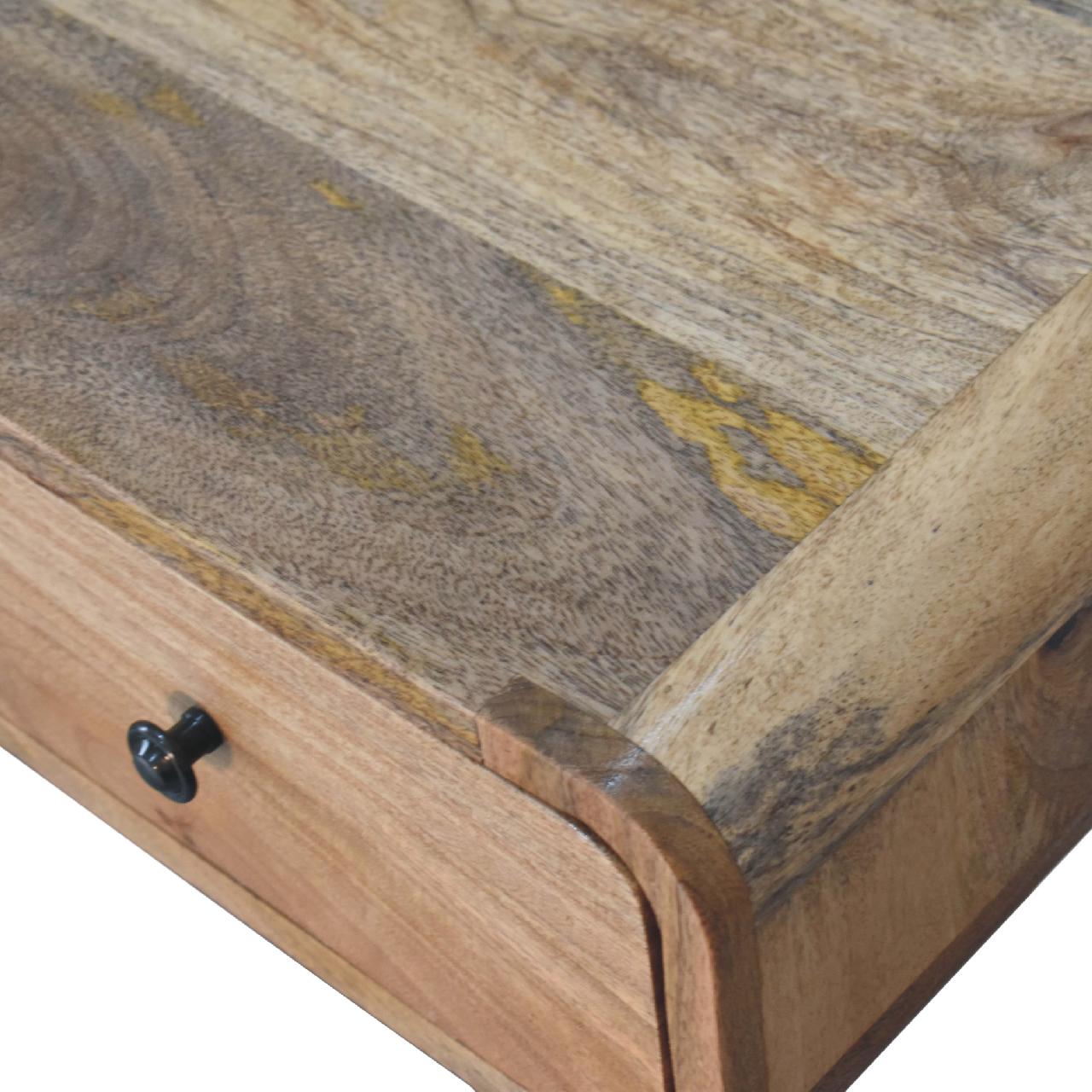 Curved Oak-ish Writing Desk - Luxe Home Comforts