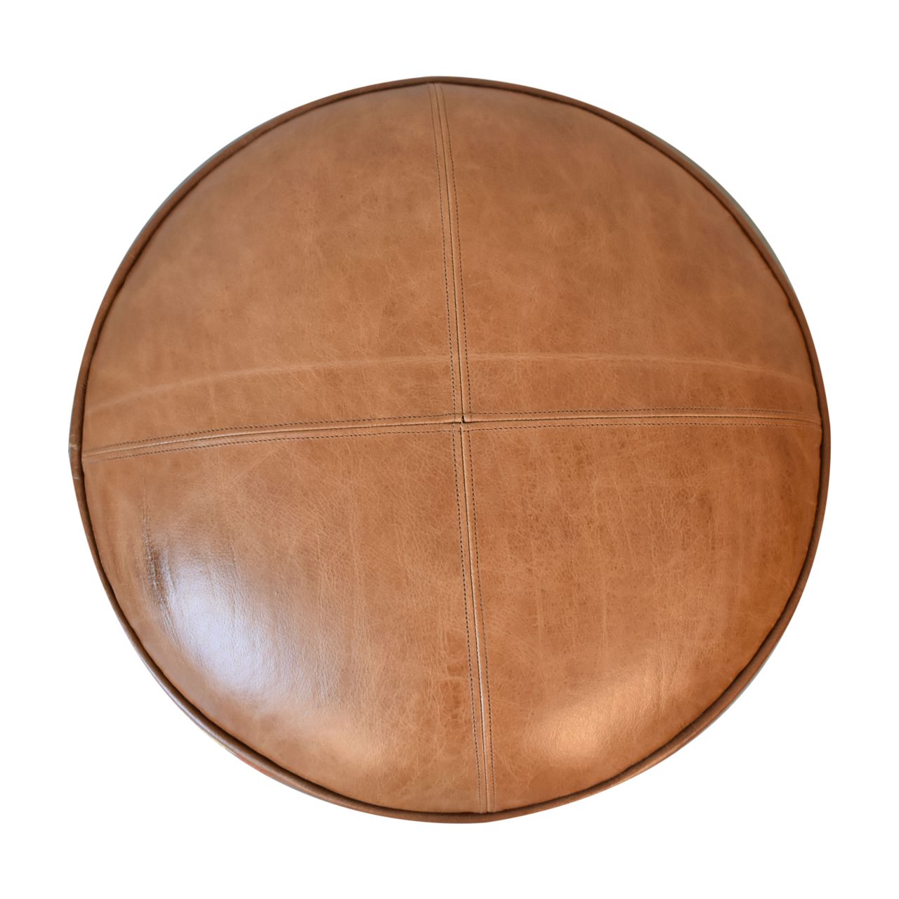 Durrie & Leather Mixed Footstool - Luxe Home Comforts